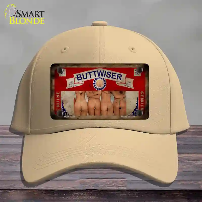 Buttwiser Beer Girls Vintage Novelty License Plate Hat Cotton / Khaki