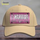 Pink Warrior Novelty License Plate Hat Cotton / Khaki