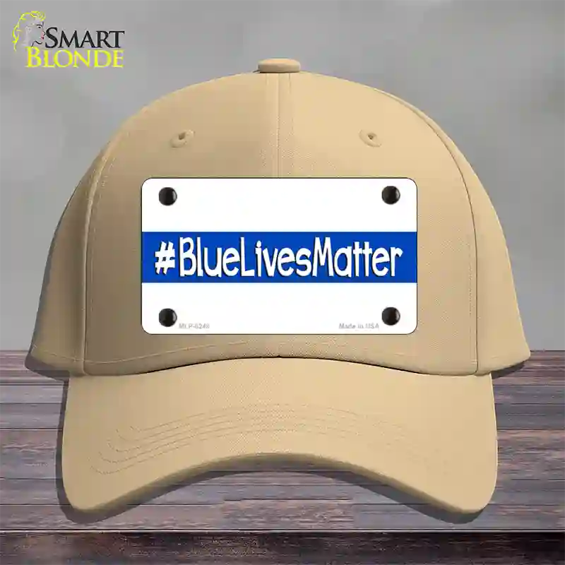 Blue Lives Matter Novelty License Plate Hat Cotton / Khaki