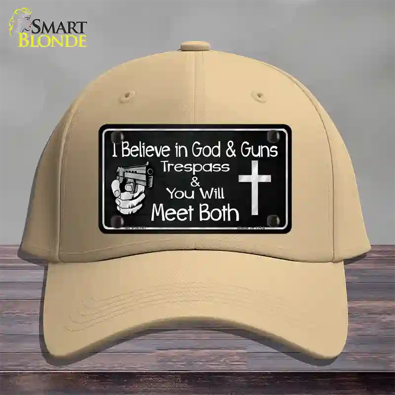 God And Guns Novelty License Plate Hat Cotton / Khaki