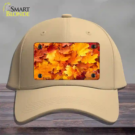 Fall Leaves Novelty License Plate Hat Cotton / Khaki