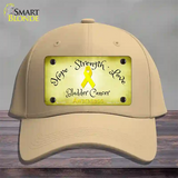 Bladder Cancer Ribbon Novelty License Plate Hat Cotton / Khaki