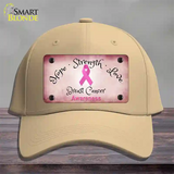 Breast Cancer Ribbon Pink Novelty License Plate Hat Cotton / Khaki