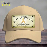 Childhood Cancer Ribbon Novelty License Plate Hat Cotton / Khaki