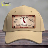 Head and Neck Cancer Ribbon Novelty License Plate Hat Cotton / Khaki