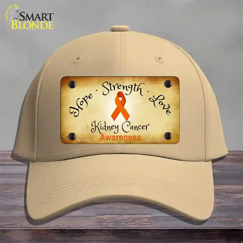 Kidney Cancer Ribbon Novelty License Plate Hat Cotton / Khaki