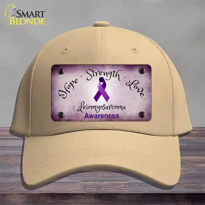 Leiomyosarcoma Cancer Ribbon Novelty License Plate Hat Cotton / Khaki