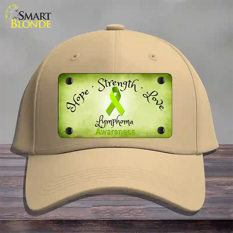 Lymphoma Cancer Ribbon Novelty License Plate Hat Cotton / Khaki