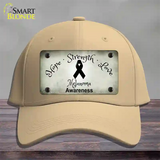 Melanoma Cancer Ribbon Novelty License Plate Hat Cotton / Khaki