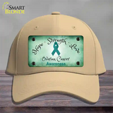 Ovarian Cancer Ribbon Novelty License Plate Hat Cotton / Khaki