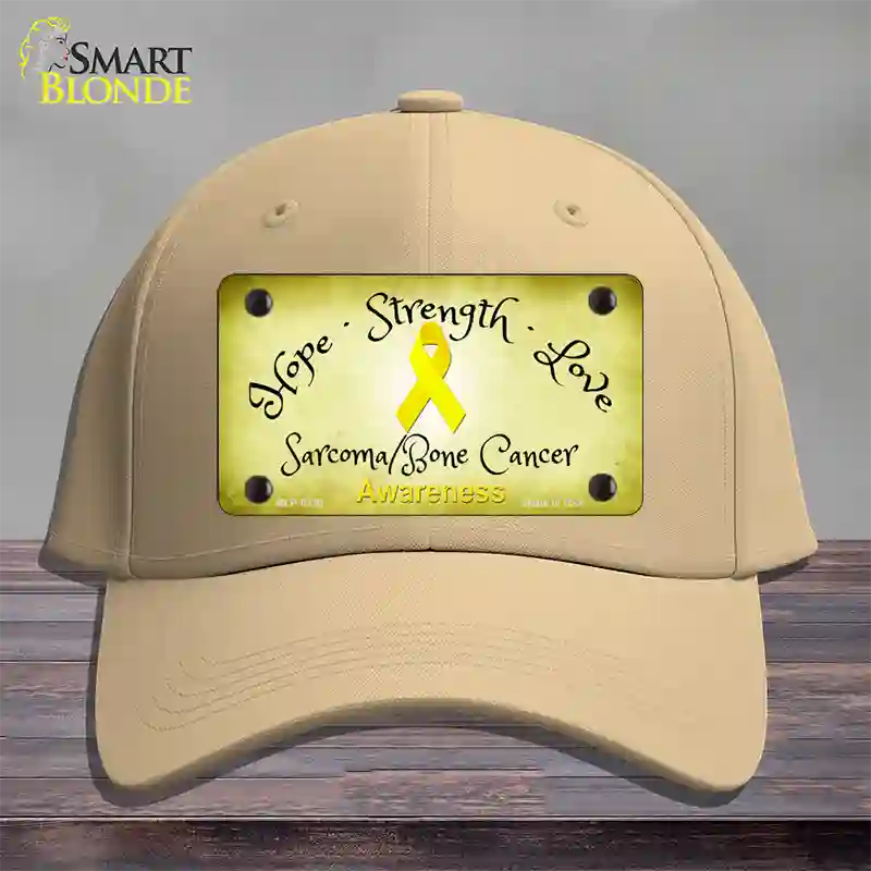 Sarcoma Bone Ribbon Novelty License Plate Hat Cotton / Khaki