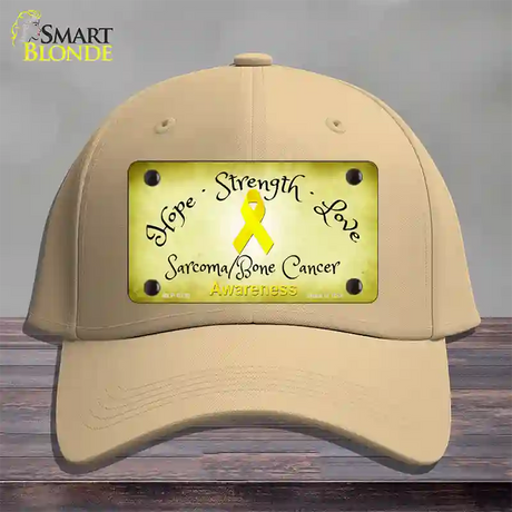 Sarcoma Bone Ribbon Novelty License Plate Hat Cotton / Khaki