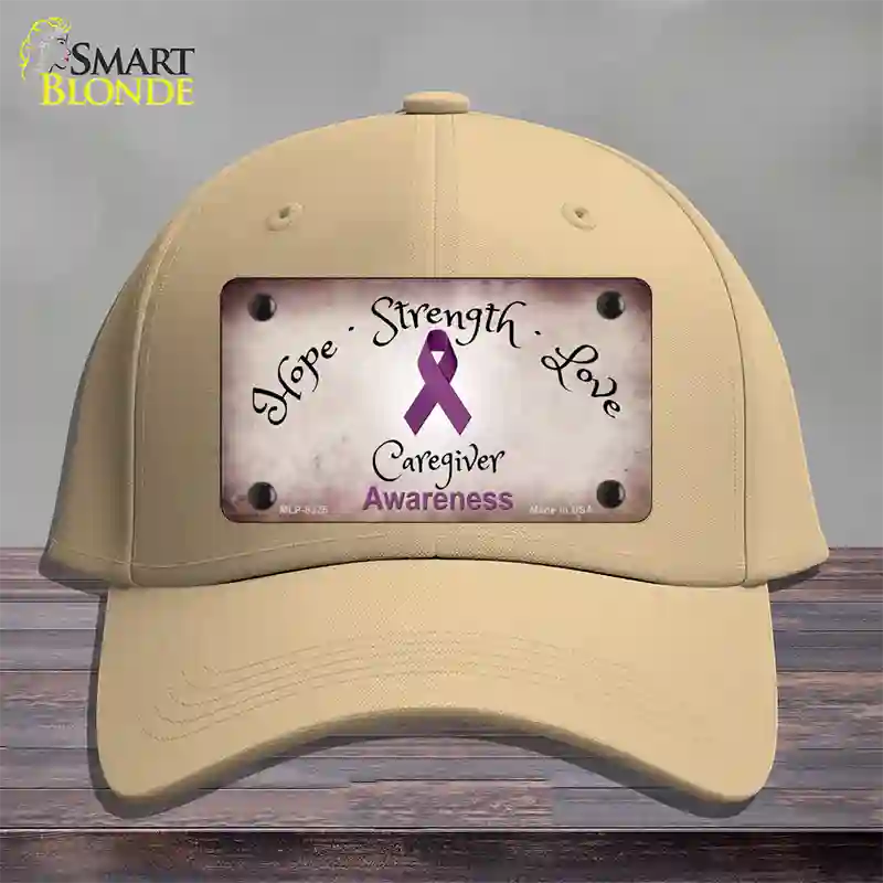 Honors Caregivers Ribbon Novelty License Plate Hat Cotton / Khaki