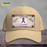 Honors Caregivers Ribbon Novelty License Plate Hat Cotton / Khaki