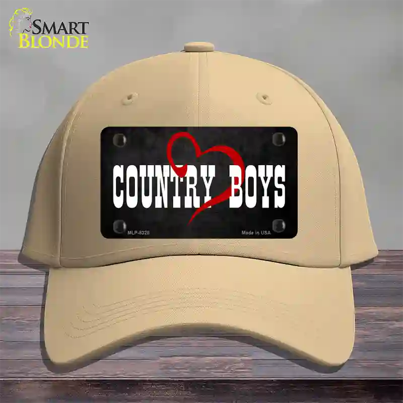 Country Boys Novelty License Plate Hat Cotton / Khaki