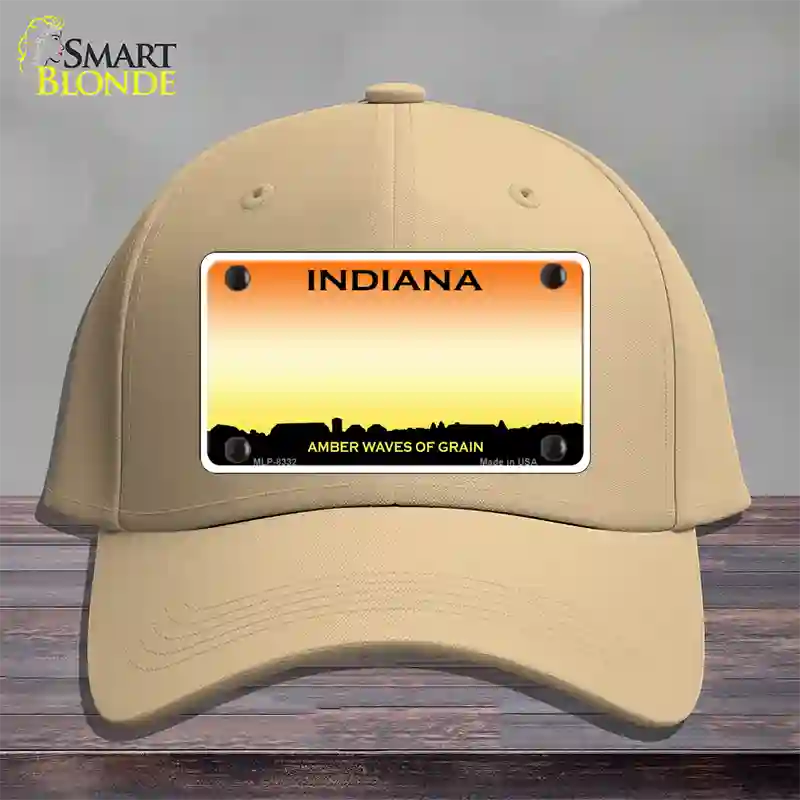 Indiana Amber Blank Novelty License Plate Hat Cotton / Khaki