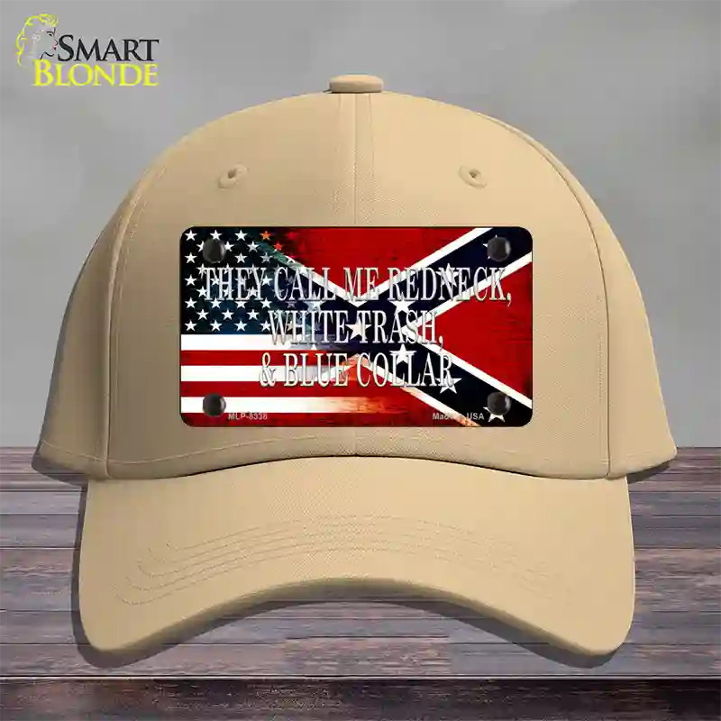 They Call Me Redneck Novelty License Plate Hat Cotton / Khaki