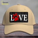 Love Paw Novelty License Plate Hat Cotton / Khaki