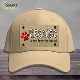 Rescued Is My Favorite Novelty License Plate Hat Cotton / Khaki