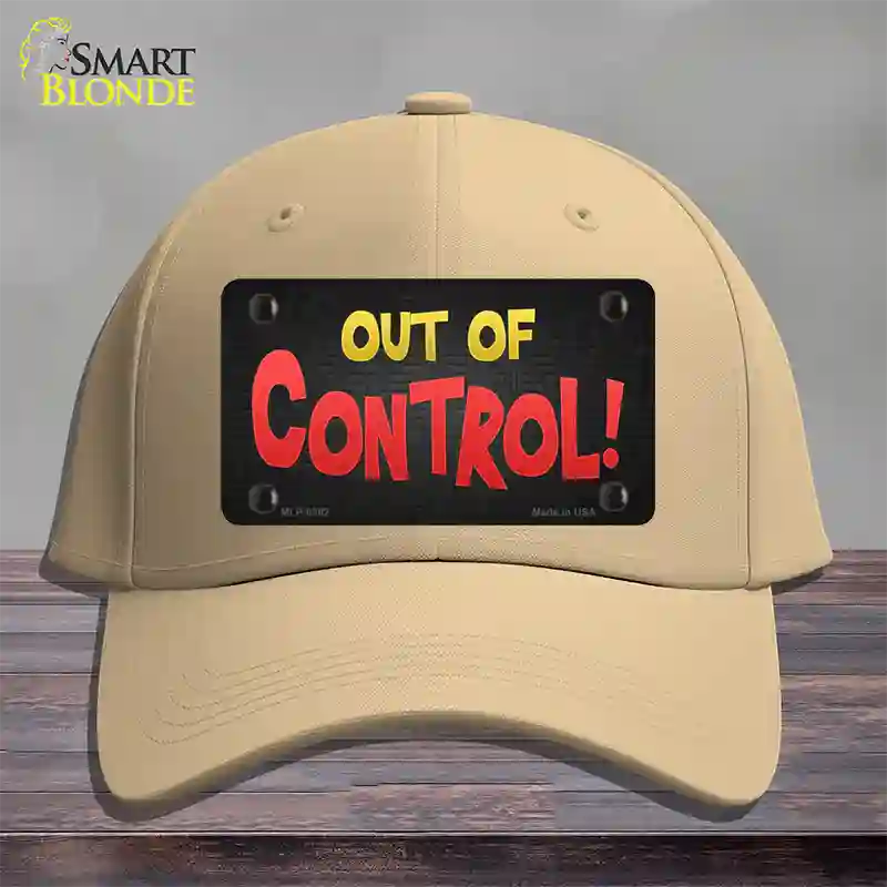 Out Of Control Novelty License Plate Hat Cotton / Khaki