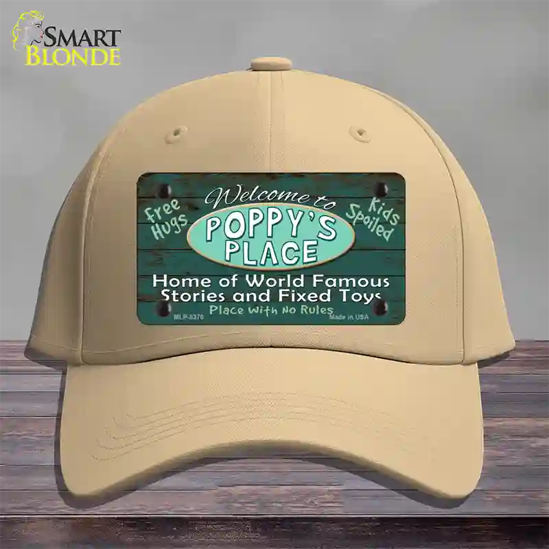 Poppys Place Novelty License Plate Hat Cotton / Khaki