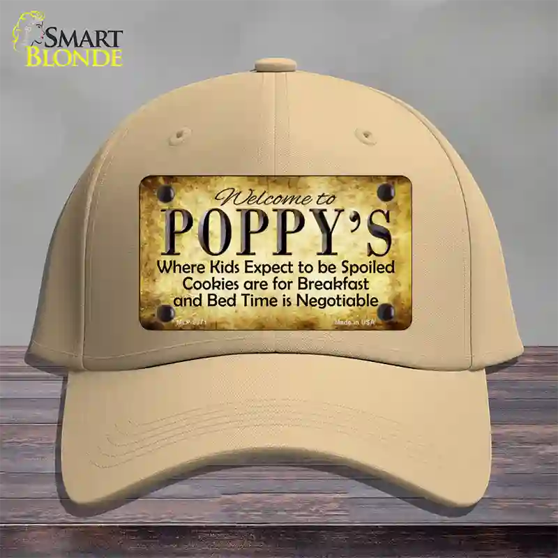 Poppys Novelty License Plate Hat Cotton / Khaki