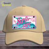 Surfer Girl Novelty License Plate Hat Cotton / Khaki