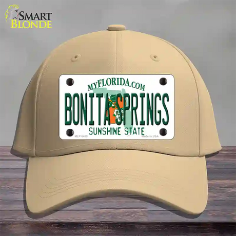 Bonita Springs Florida Novelty License Plate Hat Cotton / Khaki