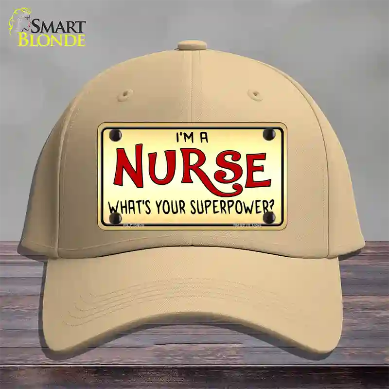 Im A Nurse Tan Novelty License Plate Hat Cotton / Khaki