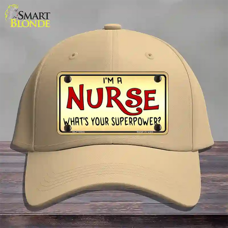 Im A Nurse Tan Novelty License Plate Hat Cotton / Khaki