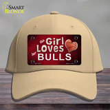 This Girl Loves Her Bulls Novelty License Plate Hat Cotton / Khaki