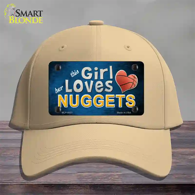 This Girl Loves Her Nuggets Novelty License Plate Hat Cotton / Khaki