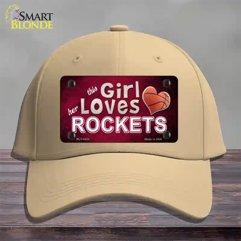 This Girl Loves Her Rockets Novelty License Plate Hat Cotton / Khaki