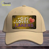 This Girl Loves Her Lakers Novelty License Plate Hat Cotton / Khaki