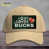 This Girl Loves Her Bucks Novelty License Plate Hat Cotton / Khaki