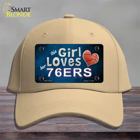 This Girl Loves Her 76ers Novelty License Plate Hat Cotton / Khaki