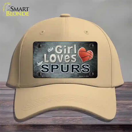 This Girl Loves Her Spurs Novelty License Plate Hat Cotton / Khaki