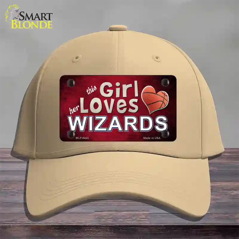 This Girl Loves Her Wizards Novelty License Plate Hat Cotton / Khaki