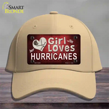 This Girl Loves Her Hurricanes Novelty License Plate Hat Cotton / Khaki