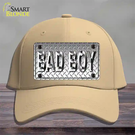 Bad Boy Diamond Novelty License Plate Hat Cotton / Khaki