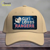 This Girl Loves Her Rangers Blue Novelty License Plate Hat Cotton / Khaki