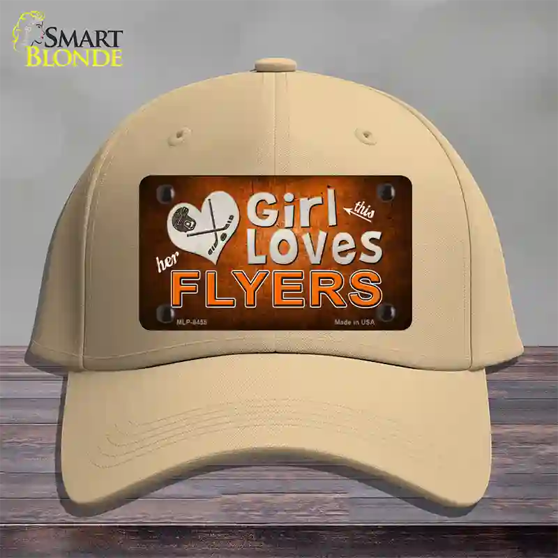 This Girl Loves Her Flyers Novelty License Plate Hat Cotton / Khaki