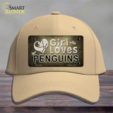 This Girl Loves Her Penguins Novelty License Plate Hat Cotton / Khaki