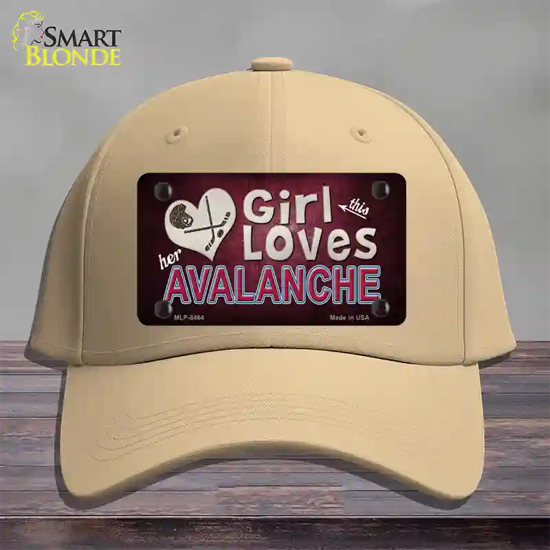 This Girl Loves Her Avalanche Novelty License Plate Hat Cotton / Khaki