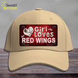 This Girl Loves Her Red Wings Novelty License Plate Hat Cotton / Khaki