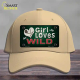 This Girl Loves Her Wild Novelty License Plate Hat Cotton / Khaki