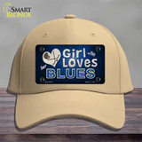 This Girl Loves Her Blues Novelty License Plate Hat Cotton / Khaki