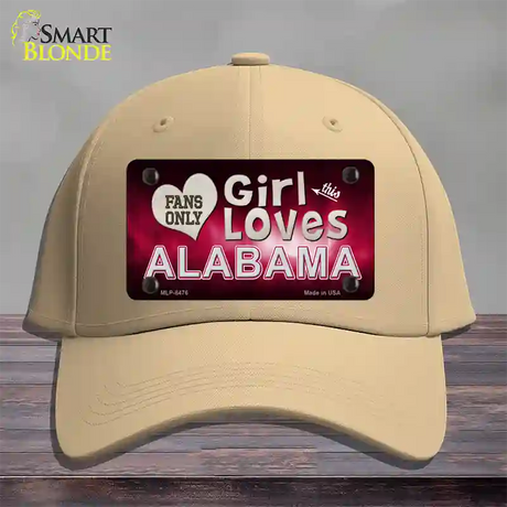 This Girl Loves Alabama Novelty License Plate Hat Cotton / Khaki