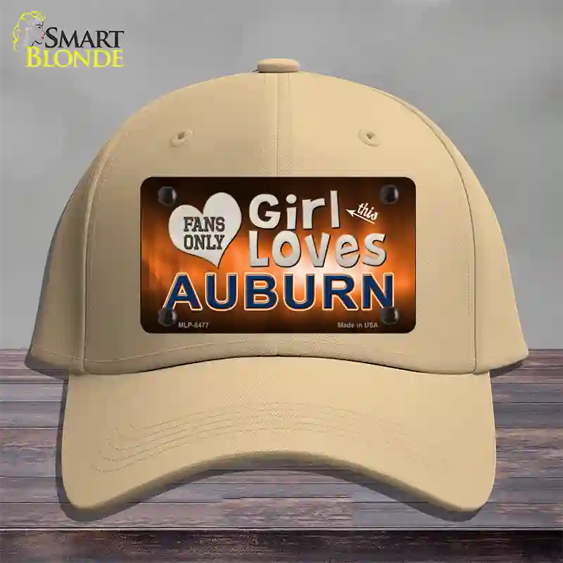 This Girl Loves Auburn Novelty License Plate Hat Cotton / Khaki