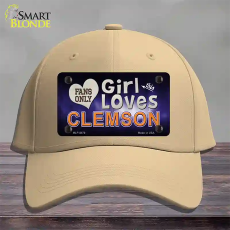 This Girl Loves Clemson Novelty License Plate Hat Cotton / Khaki